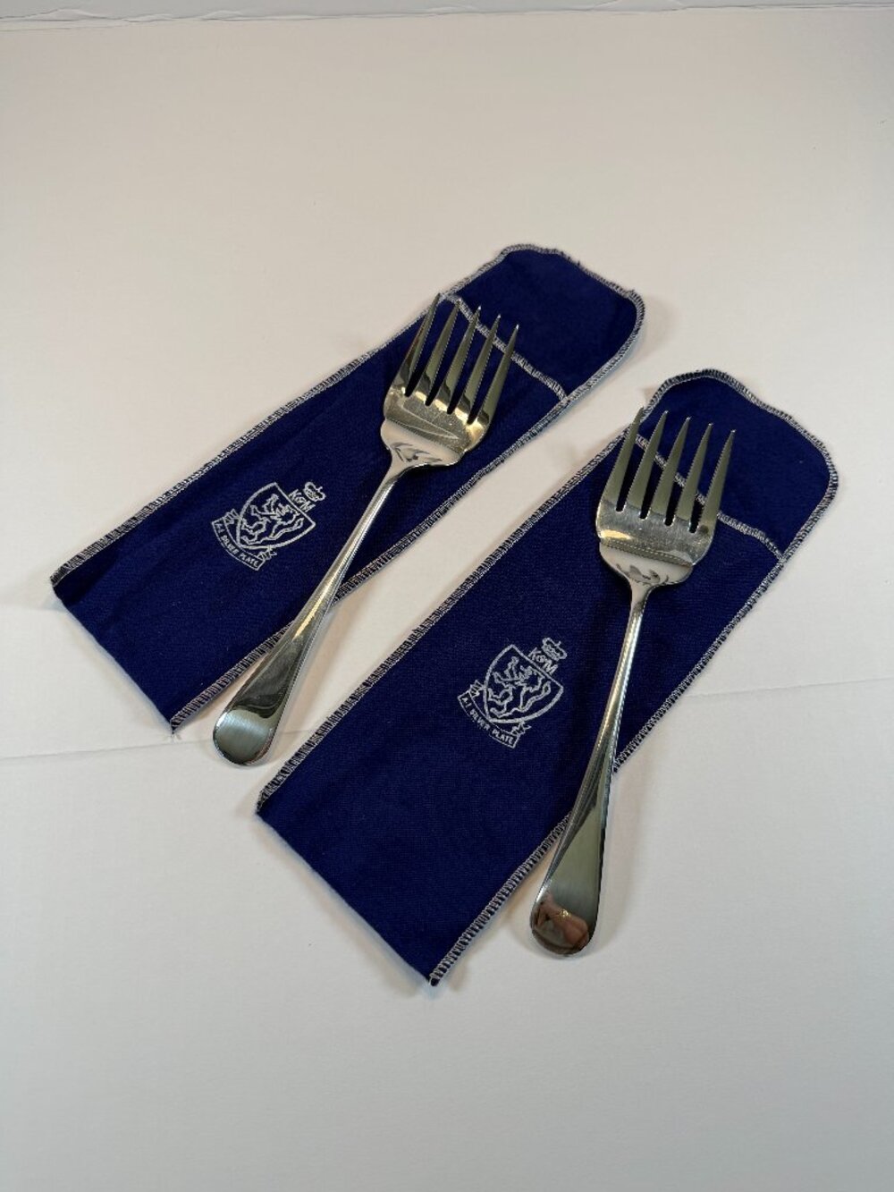 Vintage K&M Silver Plate Serving Forks Set of 2